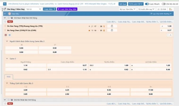 Hé Lộ Cách Chơi Cá Cược Cầu Lông Kingbet86 Chắc Thắng Từ Chuyên Gia 2 Bảng kèo cá cược Cầu Lông Kingbet86