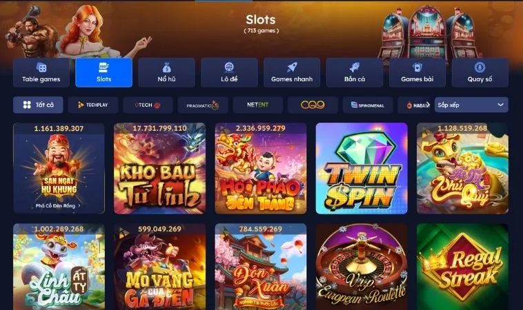 Nổ hũ 1 Sảnh Nổ Hũ Kingbet86 có nhiều tựa game quay hũ hấp dẫn